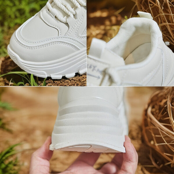 Breathable Student Sports Height Increasing Leather Low-top Shoes - Image 4