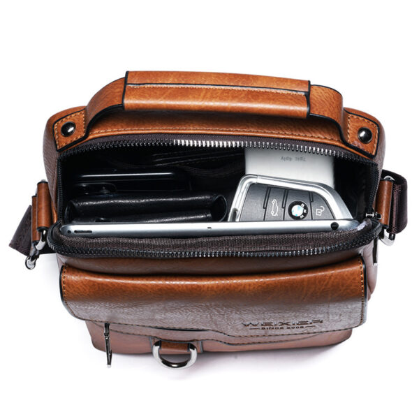 Retro Large Capacity Shoulder Bag Men Handbag Travel Backpack - Image 4