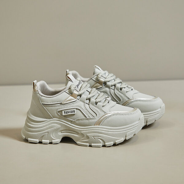 Breathable Student Sports Height Increasing Leather Low-top Shoes - Image 8