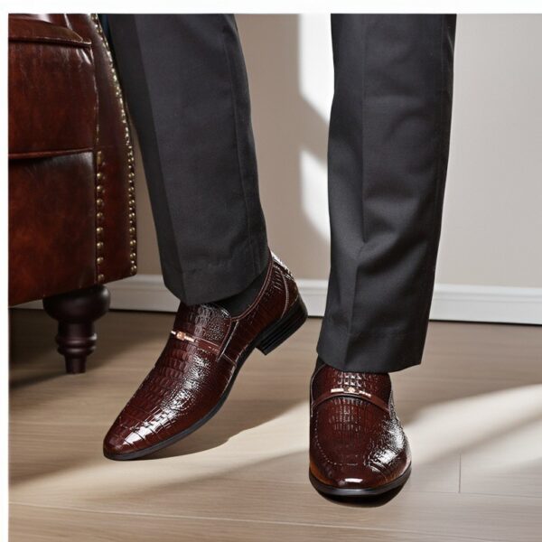 Men's Shoes New Crocodile Pattern Plus Size Patent Leather - Image 7