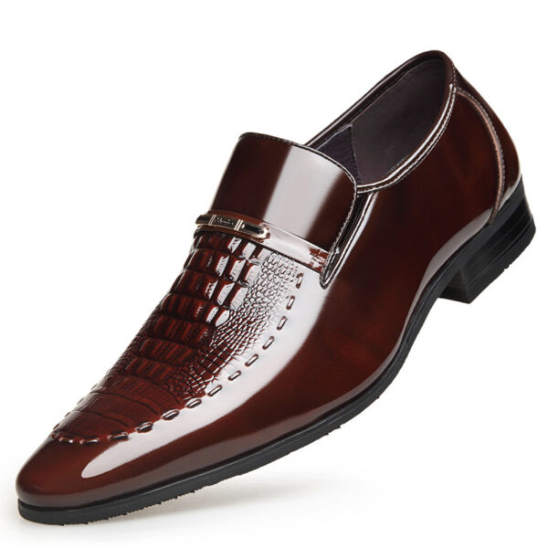 Men's Shoes New Crocodile Pattern Plus Size Patent Leather - Image 4