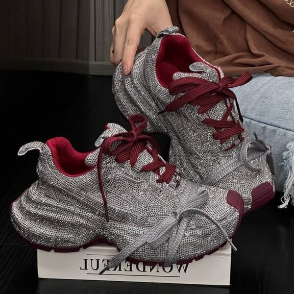 "Women's Rhinestone Platform Dad Shoes – Breathable & Stylish" - Image 7