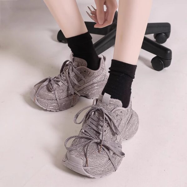 "Women's Rhinestone Platform Dad Shoes – Breathable & Stylish" - Image 2