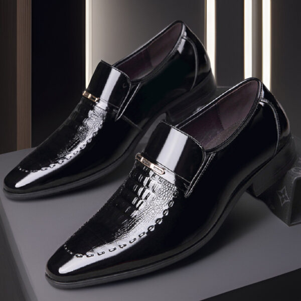 Men's Shoes New Crocodile Pattern Plus Size Patent Leather - Image 5