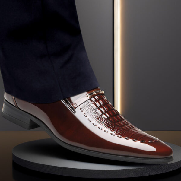 Men's Shoes New Crocodile Pattern Plus Size Patent Leather - Image 6