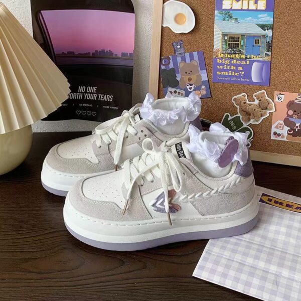 Versatile Thick Sole Little White Shoes Girl - Image 4